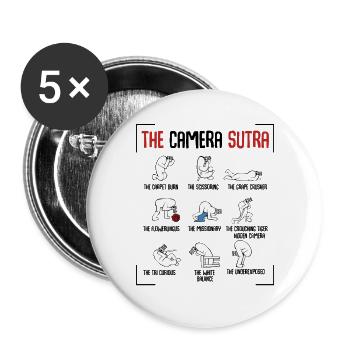 The Sutra Comic Panels Kunstwerk - Buttons groß 56 mm (5er Pack) - Weiß - Vorne