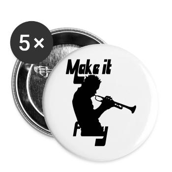 Trompettiste Funk - Lot de 5 grands badges (56 mm) - blanc - Devant