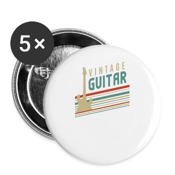 Gitarre Gitarre spielen Gitarrist Geschenk Band - Buttons groß 56 mm (5er Pack) - Weiß - Vorne