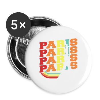 Paris - Lot de 5 grands badges (56 mm) - blanc - Devant