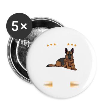 Je ne parle qu’à mon berger allemand - Lot de 5 grands badges (56 mm) - blanc - Devant
