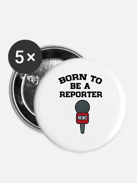 Reporter - Buttons groß 56 mm (5er Pack) - Weiß
