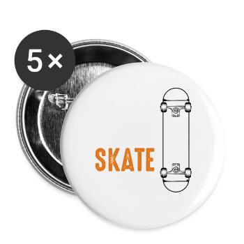 Eat Sleep Skate Repeat - Buttons large 2.2''/56 mm (5-pack) - white - Front