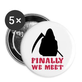 Sensenmann / Reaper / final / Tod - Buttons groß 56 mm (5er Pack) - Weiß - Vorne