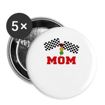 Mom Pit Crew Racing Drifting Race - Buttons groß 56 mm (5er Pack) - Weiß - Vorne