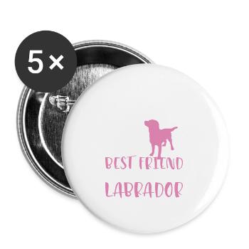 Labrador - Buttons groß 56 mm (5er Pack) - Weiß - Vorne