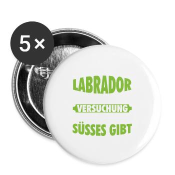 Labrador - Buttons groß 56 mm (5er Pack) - Weiß - Vorne