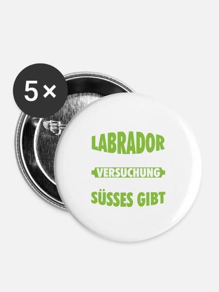 Labrador - Buttons groß 56 mm (5er Pack) - Weiß