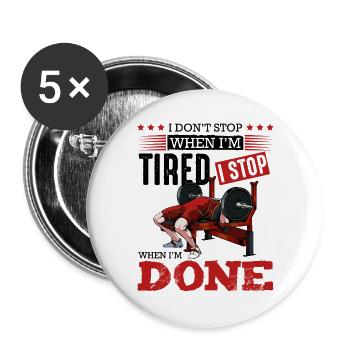 Bench Press Finish – DONE - Buttons large 2.2''/56 mm (5-pack) - white - Front