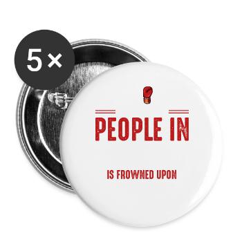 Kickboxing Real Life Spruch - Buttons groß 56 mm (5er Pack) - Weiß - Vorne