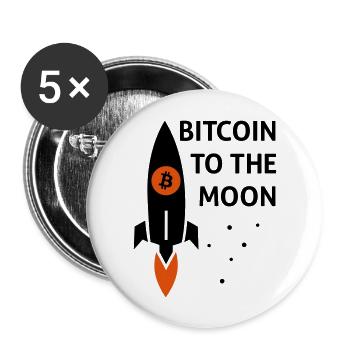 bitcoin to the moon - Buttons large 2.2''/56 mm (5-pack) - white - Front