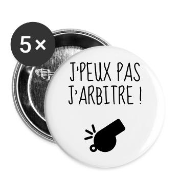 Schiedsrichter / Sport / Schiedsrichterin / - Buttons groß 56 mm (5er Pack) - Weiß - Vorne