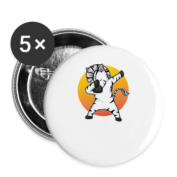 Dabbing Zebra Funny Dab Dance Gift Anniversaire - Lot de 5 grands badges (56 mm) - blanc - Devant