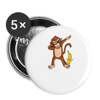 Cadeau anniversaire cadeau cadeau banane - Lot de 5 grands badges (56 mm) - blanc - Devant