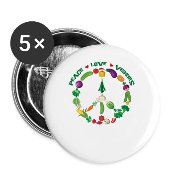 Farmer Landwirtschaft - Buttons groß 56 mm (5er Pack) - Weiß - Vorne