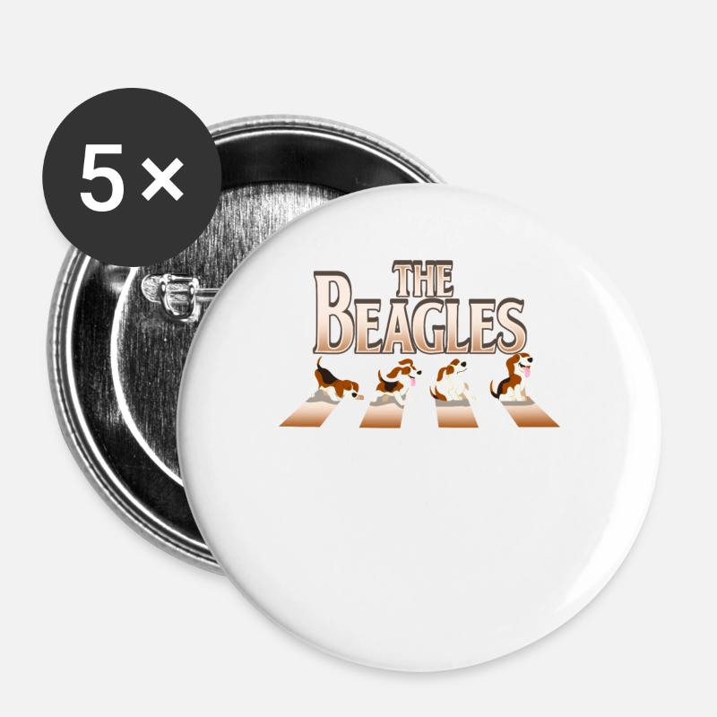 beagle - Buttons large 2.2''/56 mm (5-pack) - white