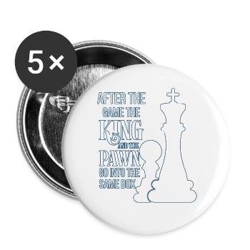 Schach - Buttons groß 56 mm (5er Pack) - Weiß - Vorne