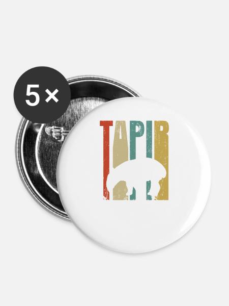 Tapir - Buttons groß 56 mm (5er Pack) - Weiß