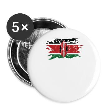 Kenia - Buttons groß 56 mm (5er Pack) - Weiß - Vorne