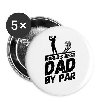 Golf Golf Course Golfer dad - Buttons large 2.2''/56 mm (5-pack) - white - Front