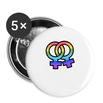 LGBT flag lesbian pride - Buttons large 2.2''/56 mm (5-pack) - white - Front