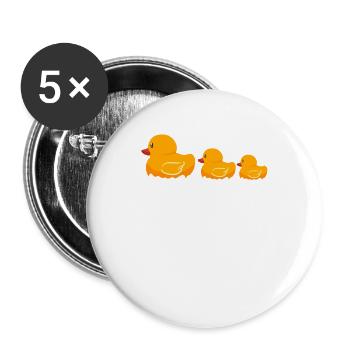 Ducks rubber duck - Buttons large 2.2''/56 mm (5-pack) - white - Front