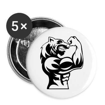 strong_wolf_001 - Buttons large 2.2''/56 mm (5-pack) - white - Front