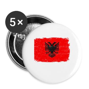 ALBANIAN FLAG Albania flag gift Albanian - Buttons large 2.2''/56 mm (5-pack) - white - Front