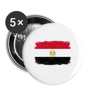EGYPTIAN FLAG Egypt flag gift Egyptian - Buttons large 2.2''/56 mm (5-pack) - white - Front