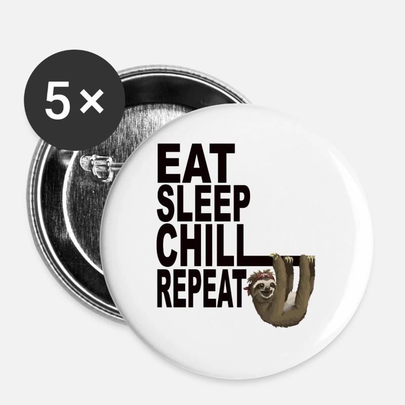 Sloth - Buttons large 2.2''/56 mm (5-pack) - white