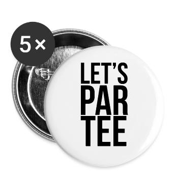 Terrain de golf golfeurs dictons texte par tee noir - Lot de 5 grands badges (56 mm) - blanc - Devant