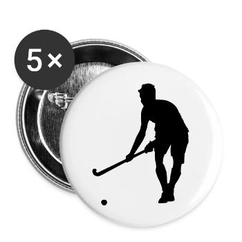 feldhockey silhouette - Buttons groß 56 mm (5er Pack) - Weiß - Vorne
