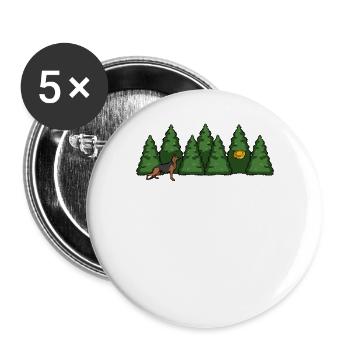 Forest Dog Frisbee in the Green - Buttons large 2.2''/56 mm (5-pack) - white - Front