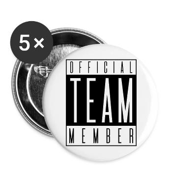 team member official - Buttons groß 56 mm (5er Pack) - Weiß - Vorne