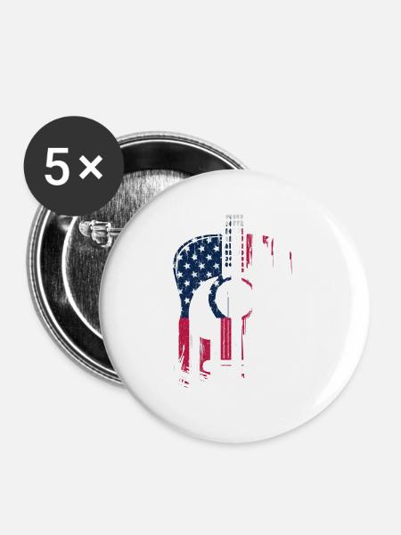 Gitarre - Buttons groß 56 mm (5er Pack) - Weiß