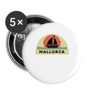 Mallorca - Buttons groß 56 mm (5er Pack) - Weiß - Vorne