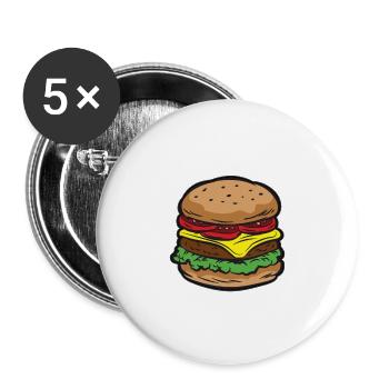 FITNESS FASTFOOD Humor funny saying - Buttons large 2.2''/56 mm (5-pack) - white - Front