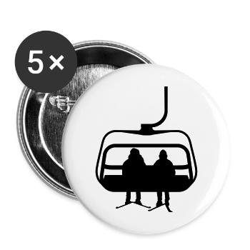 Skifahren - Buttons groß 56 mm (5er Pack) - Weiß - Vorne