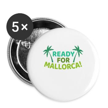 Mallorca - Buttons large 2.2''/56 mm (5-pack) - white - Front