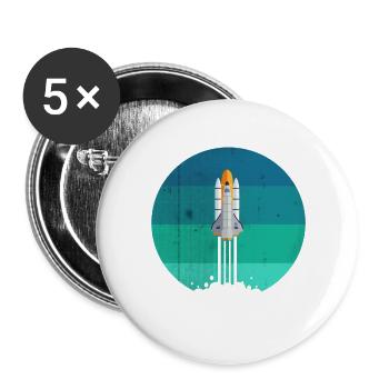 Space rocket rocket launch - Buttons large 2.2''/56 mm (5-pack) - white - Front