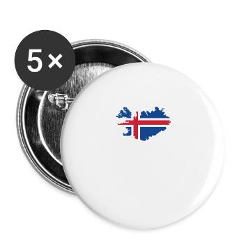Islande - Lot de 5 grands badges (56 mm) - blanc - Devant