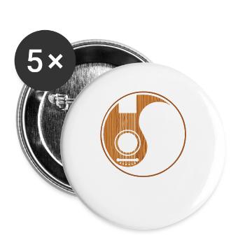guitare - Lot de 5 grands badges (56 mm) - blanc - Devant