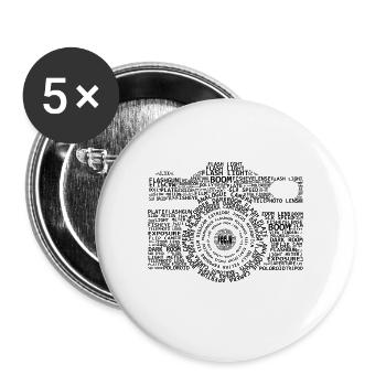 Camera keywords - Buttons large 2.2''/56 mm (5-pack) - white - Front