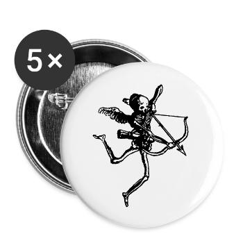 Amor Skelett - Buttons groß 56 mm (5er Pack) - Weiß - Vorne