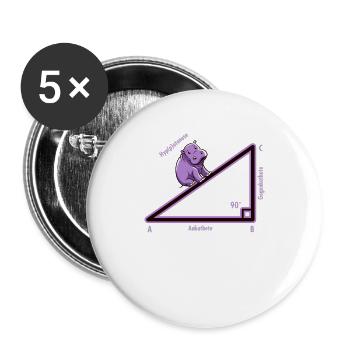 Hyppotenuse Hypotenuse Triangle Mathe Nerd Humour - Lot de 5 grands badges (56 mm) - blanc - Devant