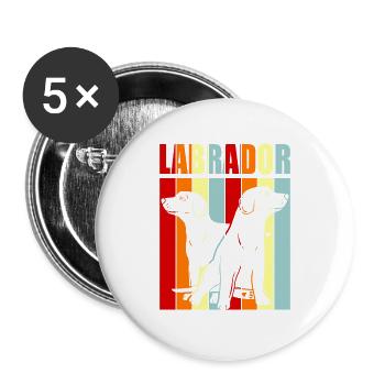 Labrador - Buttons large 2.2''/56 mm (5-pack) - white - Front