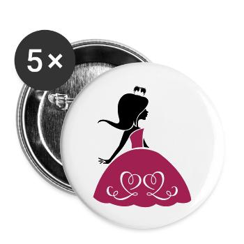 prinzessin_002 - Buttons groß 56 mm (5er Pack) - Weiß - Vorne
