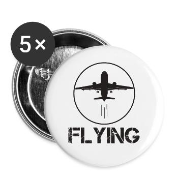 voler - Lot de 5 grands badges (56 mm) - blanc - Devant