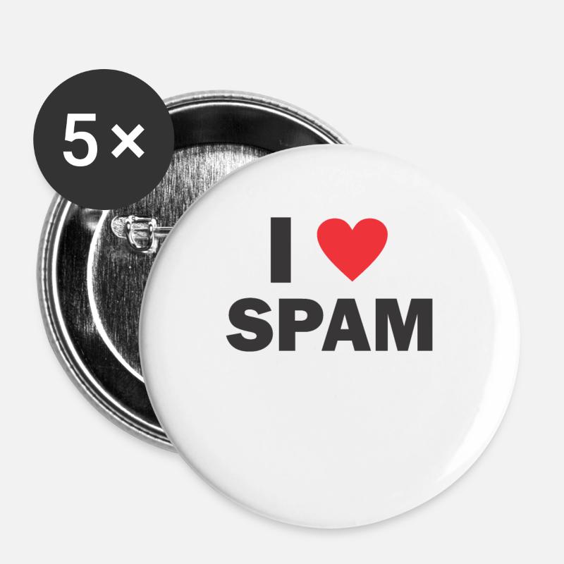 Spam Mail Email Birthday Gift - Buttons large 2.2''/56 mm (5-pack) - white