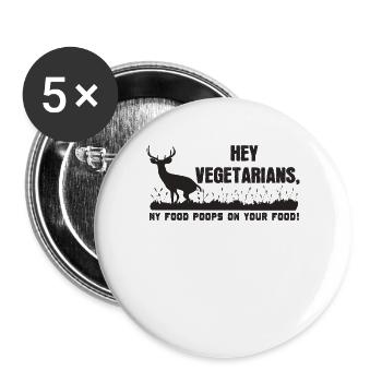 My food shits on yours - Buttons large 2.2''/56 mm (5-pack) - white - Front